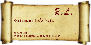 Reisman Lúcia névjegykártya